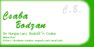 csaba bodzan business card